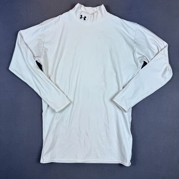 Under Armour Coldgear Thermal Shirt Womens Sz XXL White Stretch Workout Running - Picture 2 of 6
